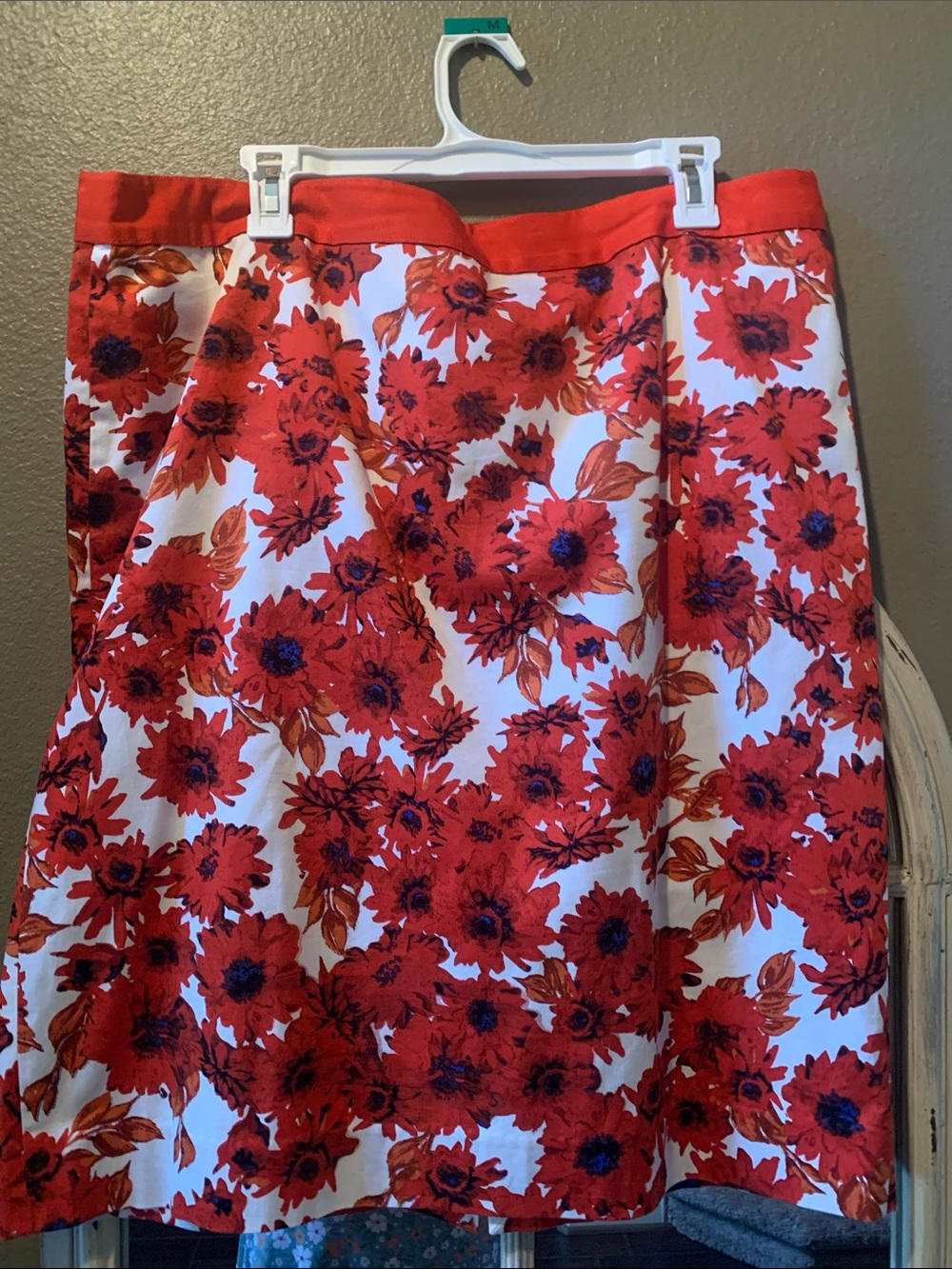 Sportscraft Signature Orange and navy flower skirt.